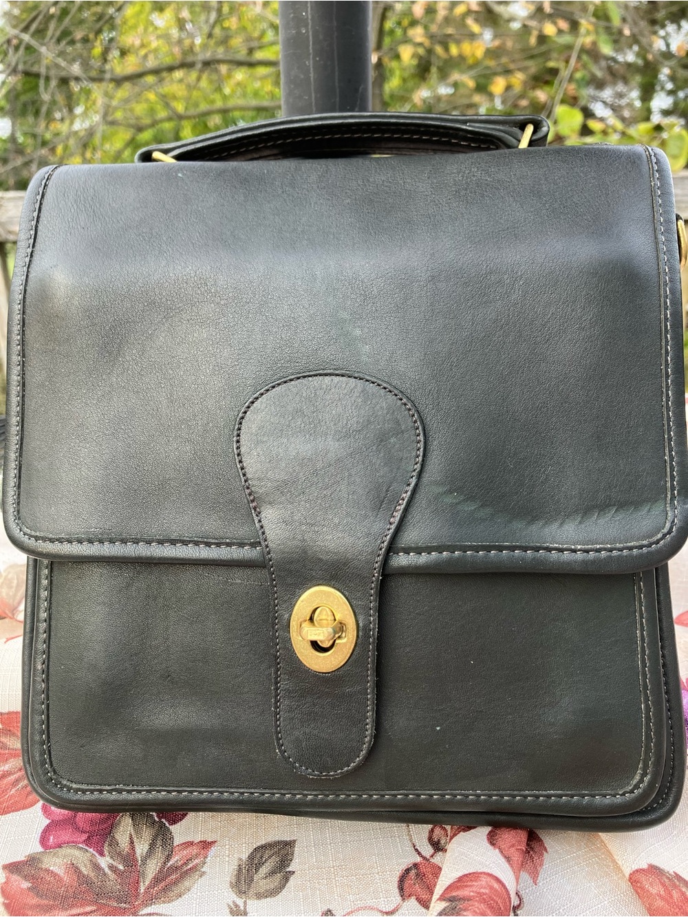 Vintage Coach  5130 RARE Green Station Bag Shoulder Pouch Large